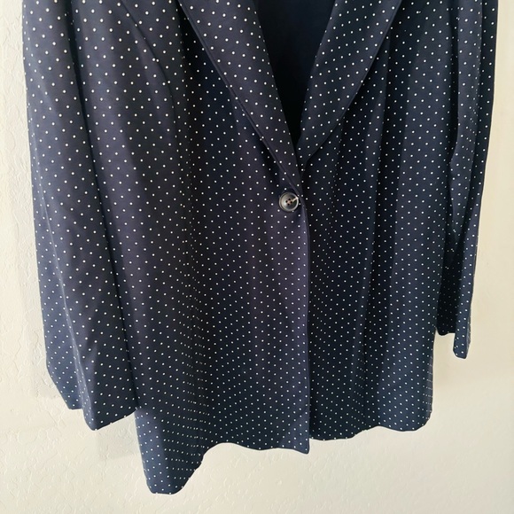 NEW J. Jill Women’s Wearever Soft Blazer Polka Dot Navy Blue Size XL NWT - Picture 3 of 7